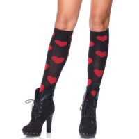 Leg Avenue Love Sick Heart Knæstrømper